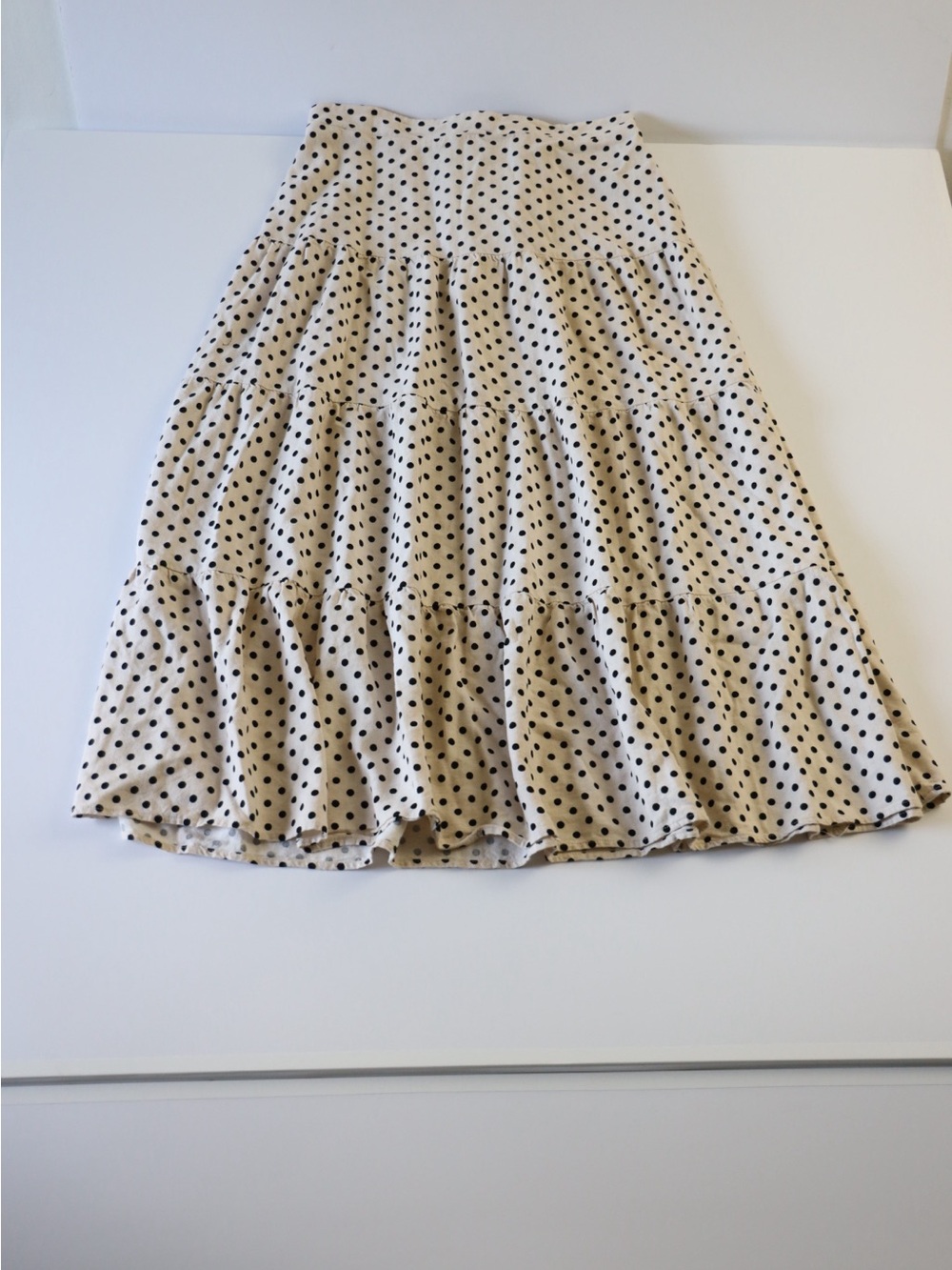 STATEMENT Beige Polka Dot Maxi Skirt